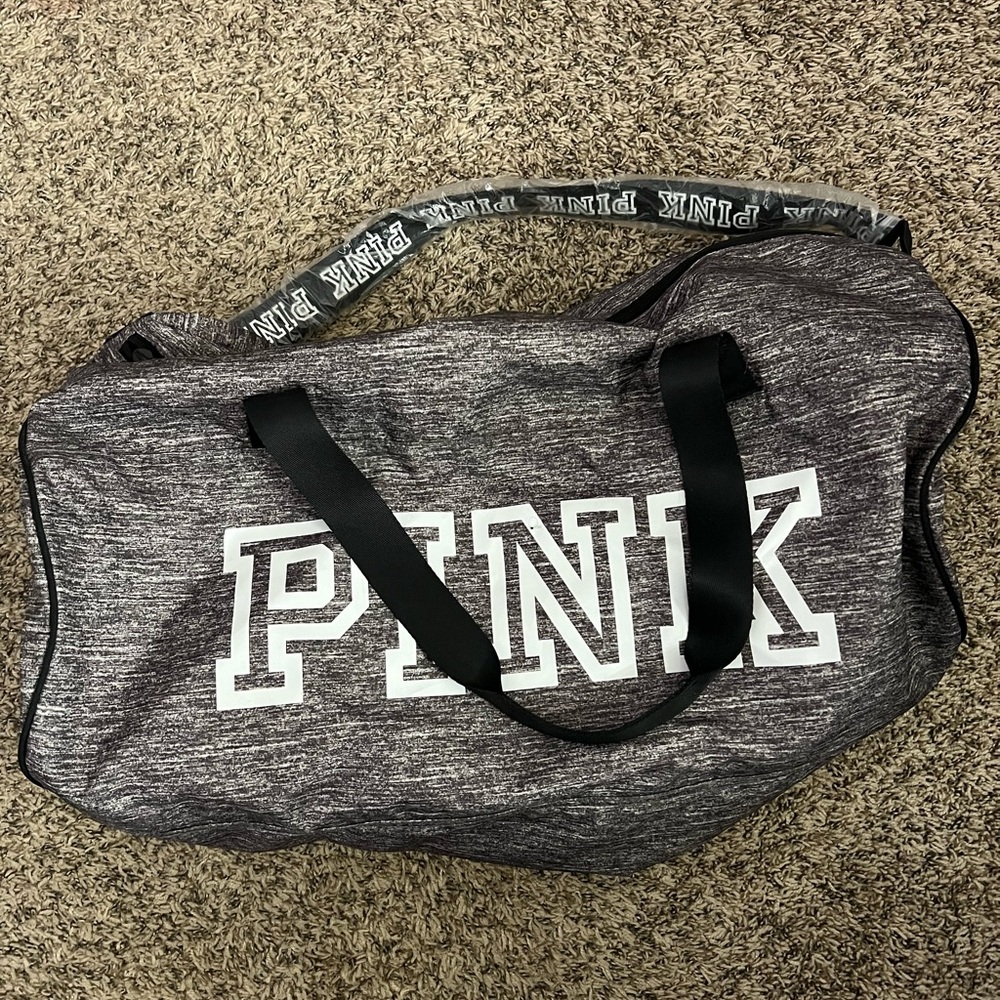 Victoria's Secret Pink and Black Duffle Bag